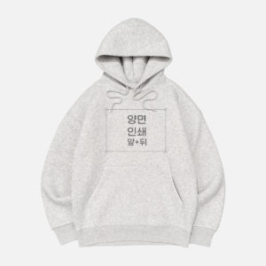 비캔버스 기모 쭈리 오버핏 후드티 (양면 인쇄)