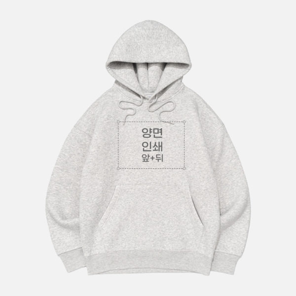 비캔버스 기모 쭈리 오버핏 후드티 (양면 인쇄)