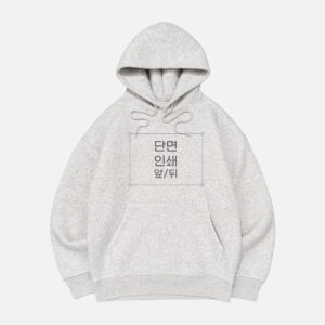 비캔버스 기모 쭈리 오버핏 후드티 (단면 인쇄)