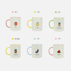 픽셀 과일 머그컵  단품